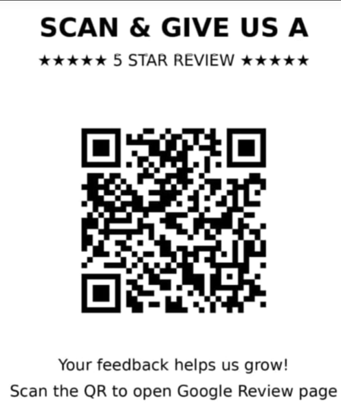 Scan to leave a Google review